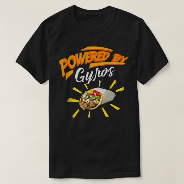 Camiseta Powered By Gyros  Cute Mediterranean Dish Gift  (Frente do Design)