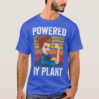 Camiseta Powered By Plant Vintage Veggie Lover Funny Vegeta