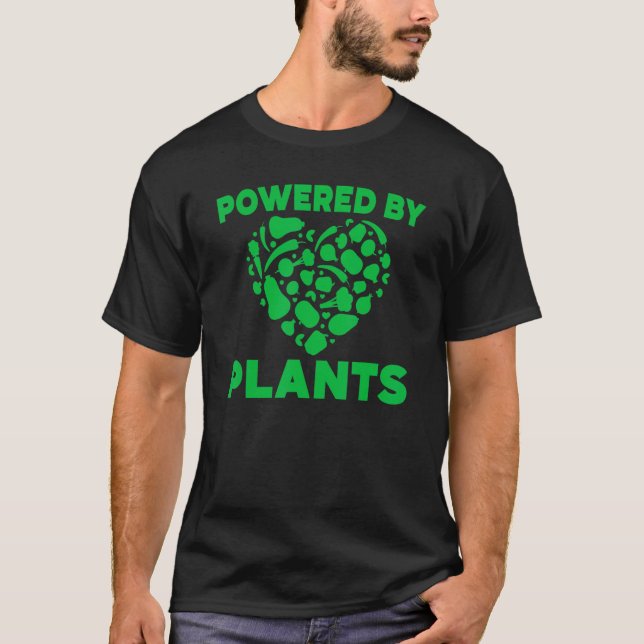 Camiseta Powered by plants Vegan Veganism Vegetarian Veggie (Frente)