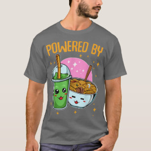 Camiseta Powered By Ramen And Bubble Tea Asian Drink Foodie