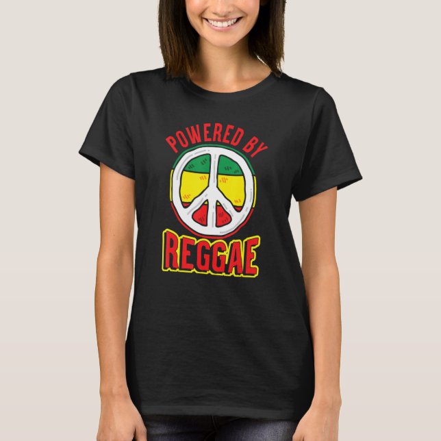 Camiseta Powered by Reggae Rastafari Jamaica (Frente)