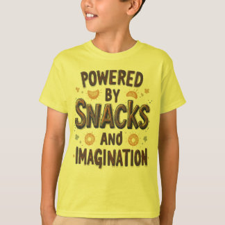 Camiseta Powered by Snacks Imagination Funny Food Quote Typ