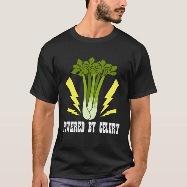 Camiseta Powered by Vegetables Ironic Leek Celery Quote (Frente)