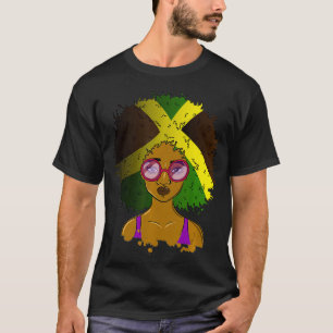 Camiseta Powerful Black Woman Jamaican Flag Black Woman Af