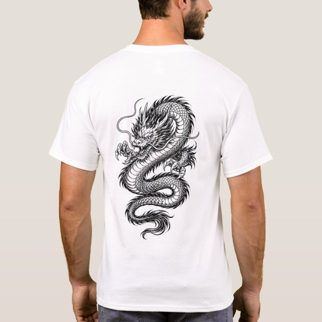 Camiseta Powerful Eastern Dragon Illustration Tee (Verso)