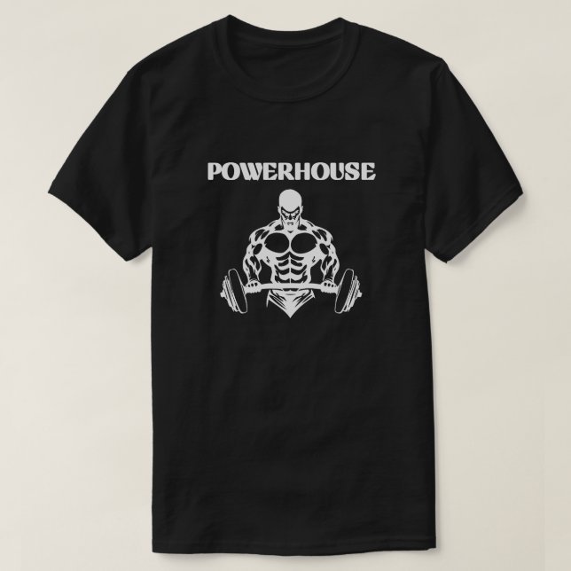 CAMISETA POWERHOUSE, BLACK MEN'S BASIC  (Frente do Design)