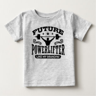 Camiseta Powerlifter futuro gosta de meu vovô