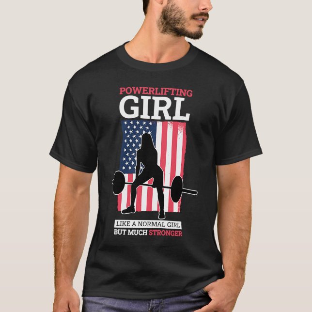 Camiseta Powerlifter Girl para garotas poderosas 1 (Frente)