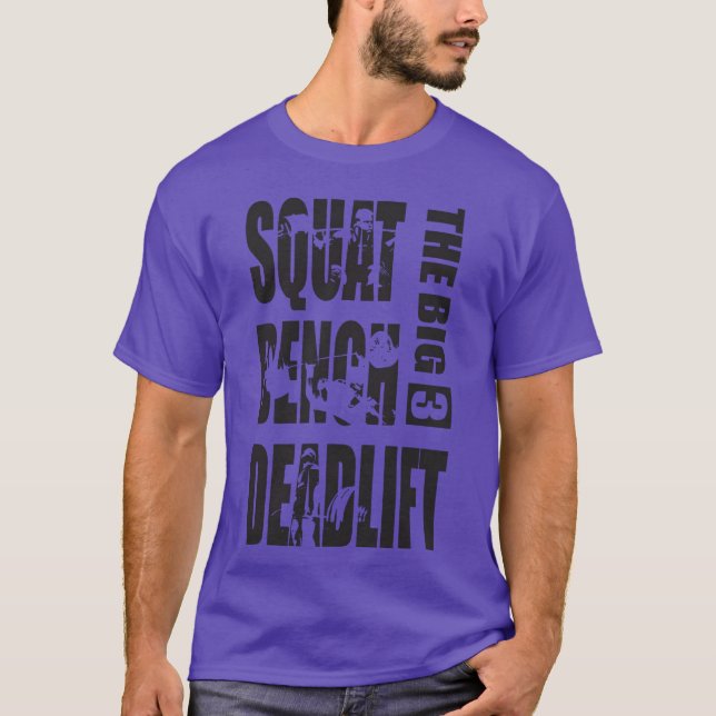 Camiseta Powerlifting Big 3 Agachamento Supino Levantamento (Frente)