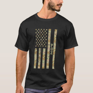 Camiseta Poz Homens Gays HIV Positivo Deserto Camo Envelhec