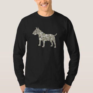 Camiseta Pprecoce Kimg e o botão Queen Bull Terrier impres