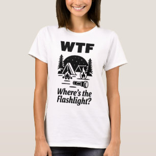 Camiseta PQP Onde Está a Lanterna Arte de Acampamento Diver