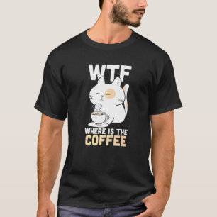 Camiseta PQP Onde Está O Gato Viciado Em Cafeína Do Café