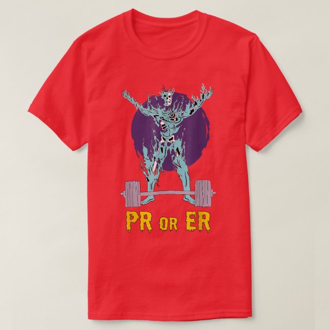 Camiseta PR Ou Er Malhação De Elevação De Peso (Frente do Design)