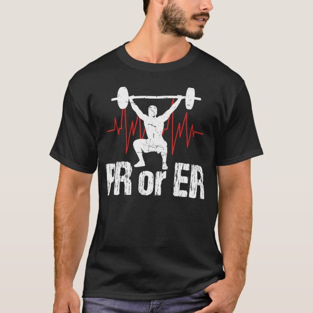 Camiseta PR Ou ER Roupa de Elevação de Peso (Frente)