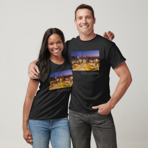 Camiseta Praça da Espanha Barcelona Catalunha Espanha Pôr d