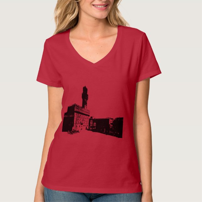 Camiseta Praça da Senhoria em Florença, Itália Central (Frente)