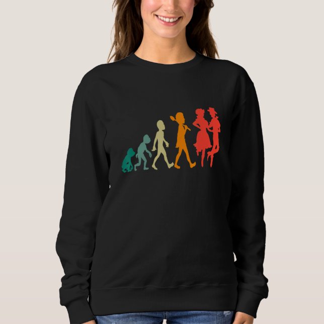 Camiseta Praça de Dança da Evolução Divertida Retro (Frente)