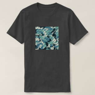 Camiseta Praça de padrões da Camo de inverno fatiada