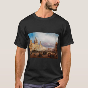 Camiseta Praça Navona Mercado Roma Década de 1850 Arte