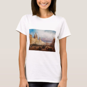 Camiseta Praça Navona Mercado Roma Década de 1850 Arte