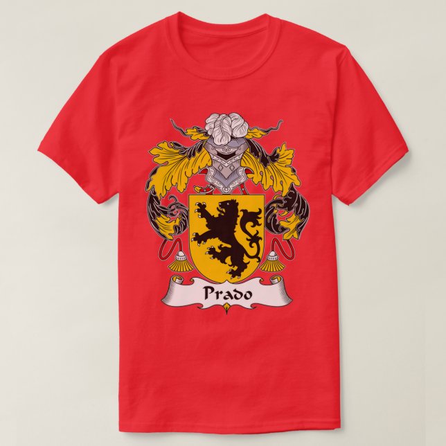 Camiseta Prado Casaco de Guarda Familiar de Armas (Frente do Design)