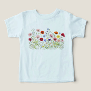 Camiseta Prado de flores silvestres com florações naturais