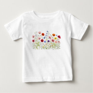 Camiseta Prado de flores silvestres com florações naturais 