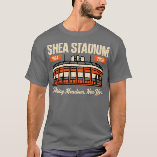 Camiseta Prados De Fluxo No Estádio Shea, NY Retro Baseball