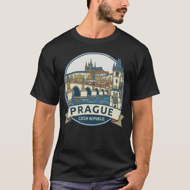 Camiseta Praga, Cidade de Cem Ponteiros: Horizonte Checo (Frente)