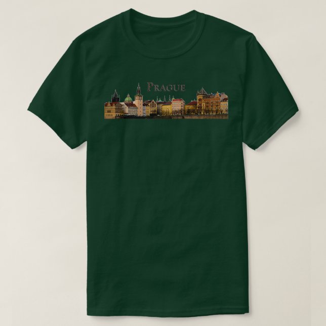 Camiseta Praga Old Town Skyline (Frente do Design)