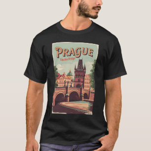 Camiseta Praga República Checa Viagem Art Vintage