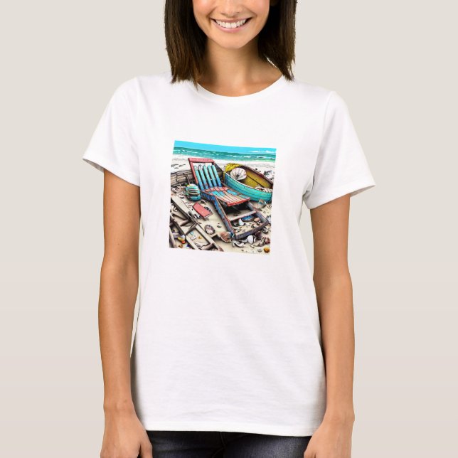 Camiseta Praia abandonada | Arrancamento de Barcos (Frente)