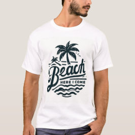Camiseta Praia Aqui Vou Eu Árvore de Palma Tropical