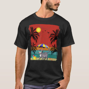 Camiseta Praia Árvore de Coco Retro Gráfico Bobcats Summer