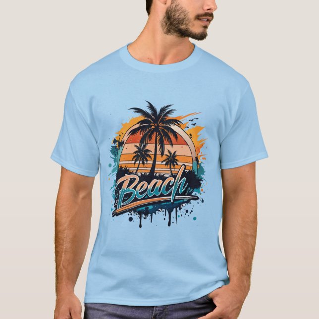 Camiseta “Praia” Brilho Espalhado  (Frente)