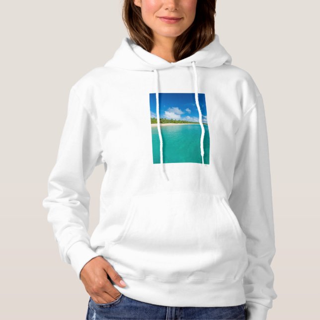 Camiseta Praia com palmeiras, Tonga (Frente)