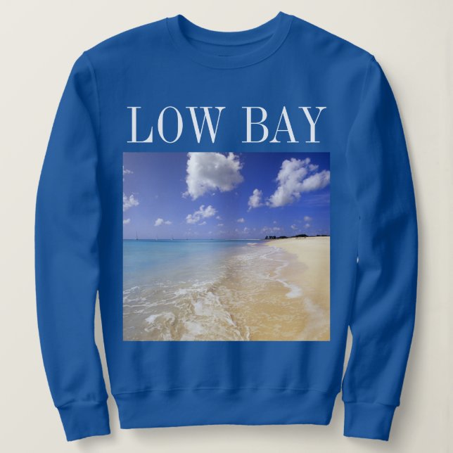 Camiseta Praia da Baía Baixa, Barbuda, Antígua (Frente do Design)