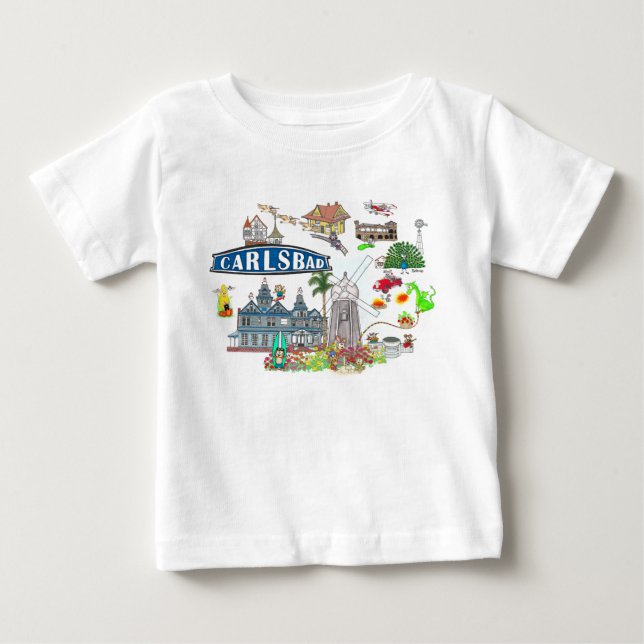 Camiseta Praia da Cidade de Carlsbad Diversão (Frente)