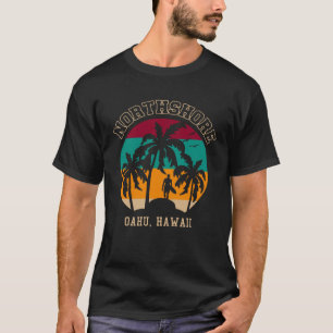 Camiseta Praia da Costa Norte de Oahu Havaí Surfando Cidade