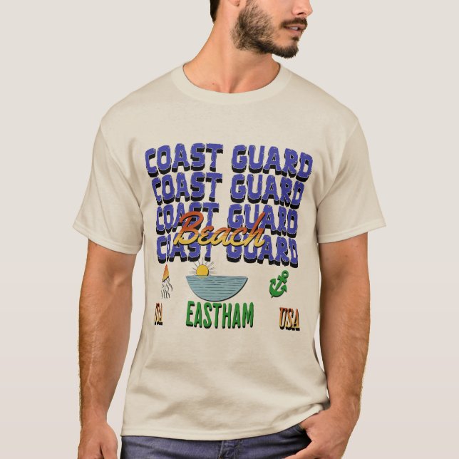 Camiseta Praia da Guarda costeira, Eastham, Massachusetts (Frente)