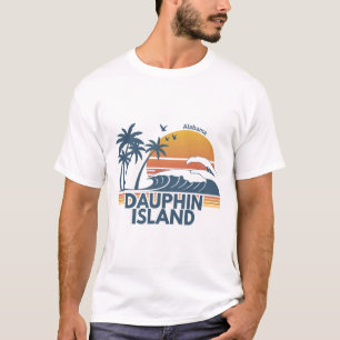 Camiseta Praia da Ilha Dauphin Alama Homens Mulheres Férias