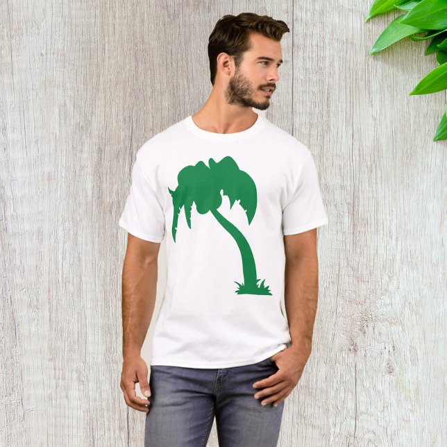 Camiseta Praia da Ilha Verde da Árvore Tropical da Palmeira (Criador carregado)
