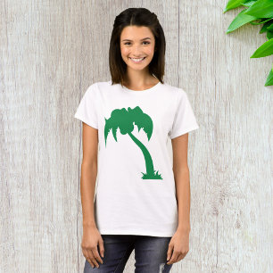 Camiseta Praia da Ilha Verde da Árvore Tropical da Palmeira
