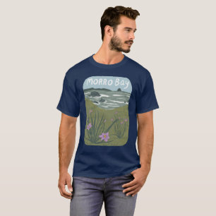 Camiseta Praia da Ilustração Central da Califórnia em Morro