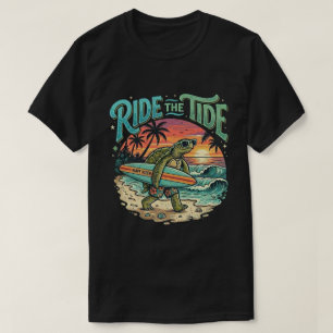 Camiseta Praia da Tartaruga de Surf Montar a Onda Vibrações
