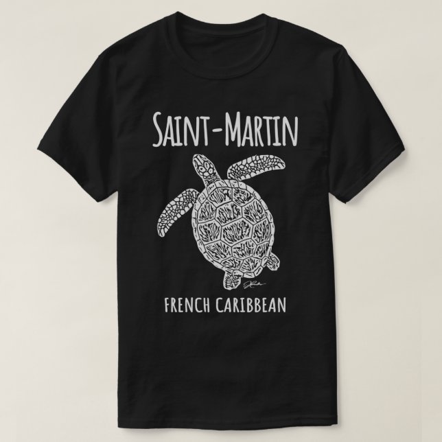 Camiseta Praia da Tartaruga do Mar de Bebê Saint-French (Frente do Design)