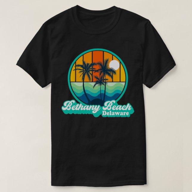 Camiseta Praia da Vintage Bethany Beach Delaware, 90s (Frente do Design)