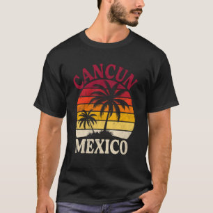 Camiseta Praia de Cancun México Vibrações de Verão Árvore d