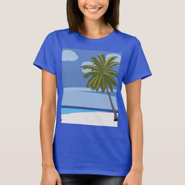 Camiseta Praia de Férias de Verão da Palma de Praia (Frente)